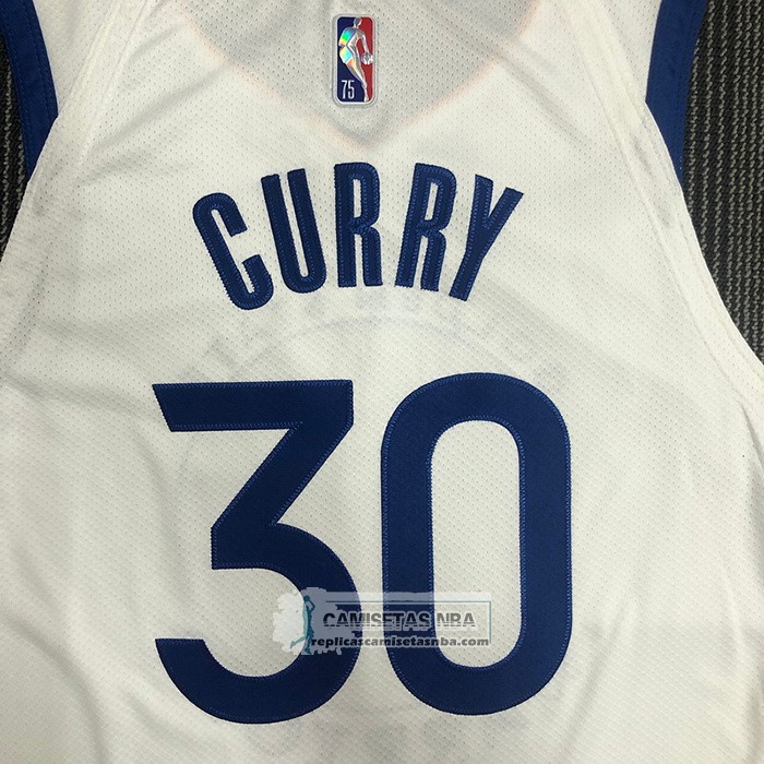 Camiseta Golden State Warriors Stephen Curry NO 30 Association Autentico Blanco